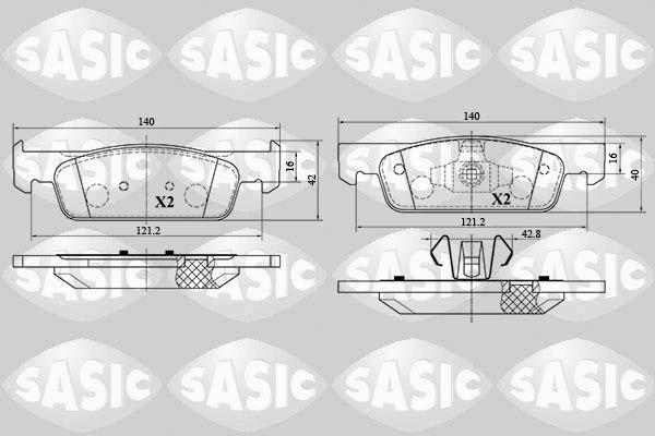 Sasic 6214029 - Гальмівні колодки, дискові гальма autocars.com.ua