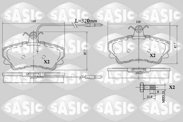 Sasic 6214032 - Гальмівні колодки, дискові гальма autocars.com.ua