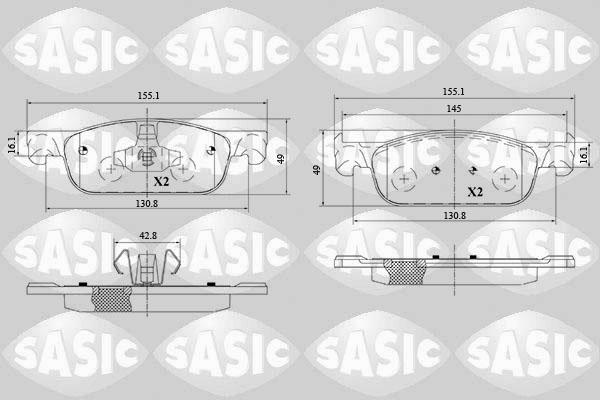 Sasic 6214037 - Гальмівні колодки, дискові гальма autocars.com.ua