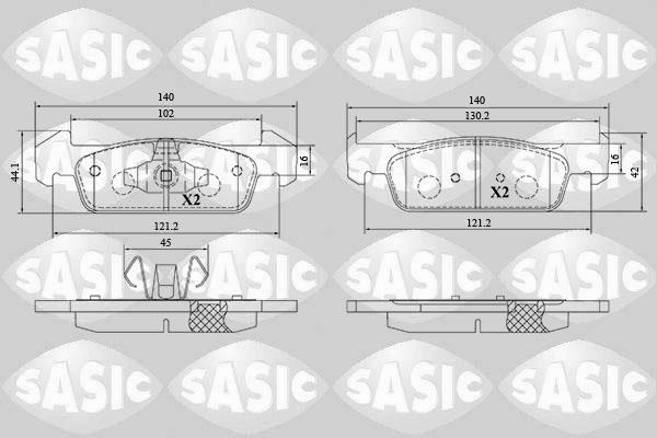 Sasic 6214050 - Гальмівні колодки, дискові гальма autocars.com.ua