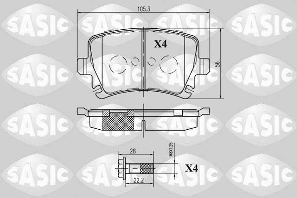 Sasic 6216003 - Гальмівні колодки, дискові гальма autocars.com.ua
