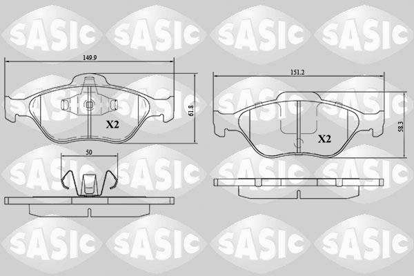 Sasic 6216007 - Гальмівні колодки, дискові гальма autocars.com.ua