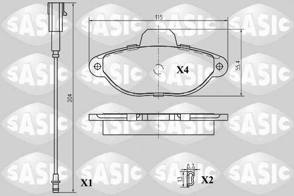 Sasic 6216011 - Гальмівні колодки, дискові гальма autocars.com.ua