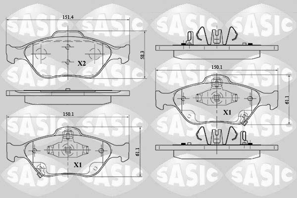 Sasic 6216015 - Тормозные колодки, дисковые, комплект avtokuzovplus.com.ua