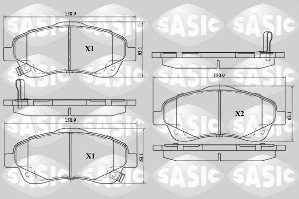 Sasic 6216017 - Тормозные колодки, дисковые, комплект avtokuzovplus.com.ua