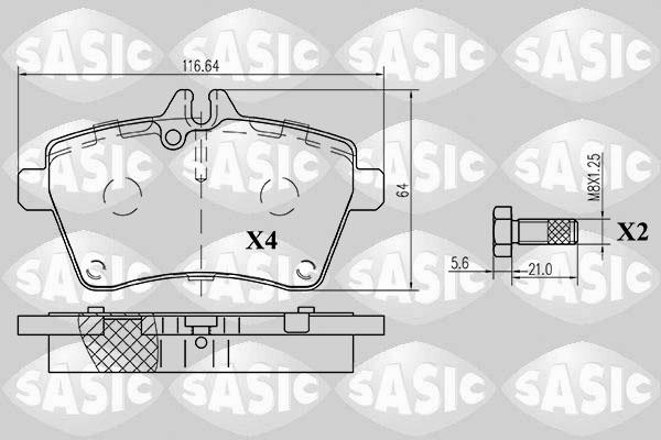 Sasic 6216020 - Гальмівні колодки, дискові гальма autocars.com.ua