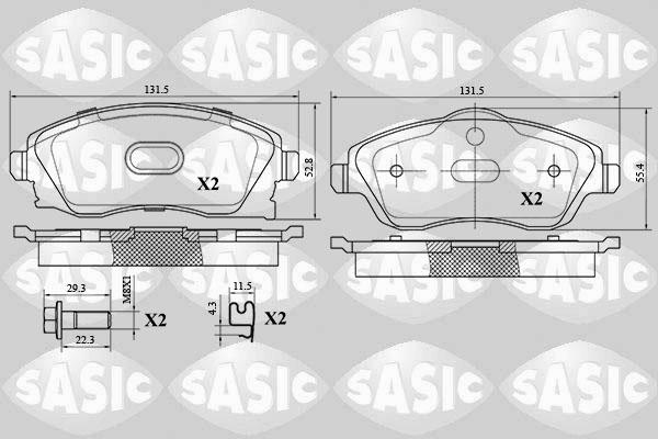 Sasic 6216024 - Гальмівні колодки, дискові гальма autocars.com.ua