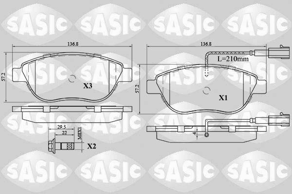 Sasic 6216030 - Тормозные колодки, дисковые, комплект avtokuzovplus.com.ua