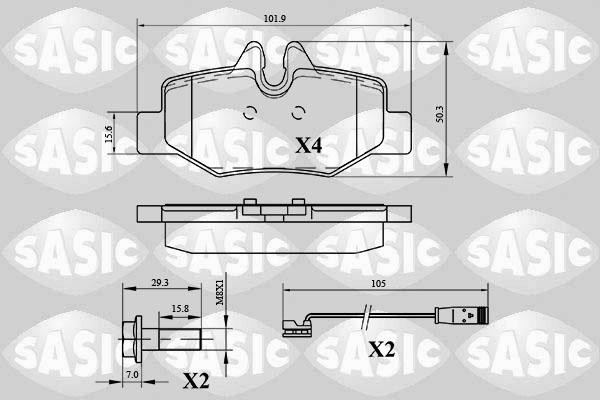 Sasic 6216033 - Гальмівні колодки, дискові гальма autocars.com.ua