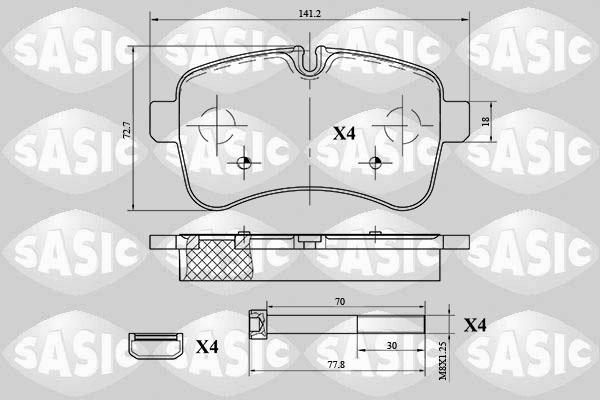 Sasic 6216038 - Тормозные колодки, дисковые, комплект autodnr.net