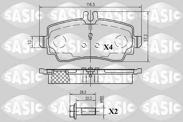 Sasic 6216044 - Гальмівні колодки, дискові гальма autocars.com.ua