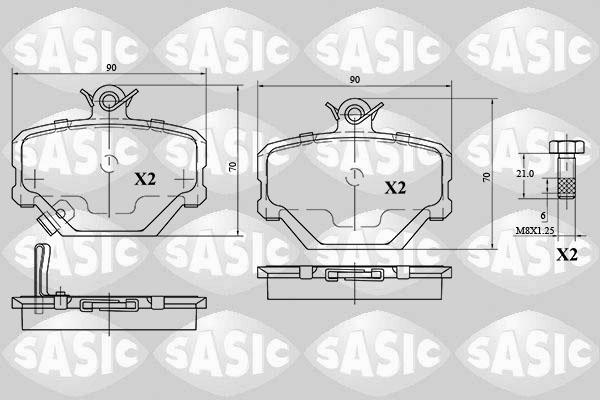 Sasic 6216045 - Тормозные колодки, дисковые, комплект avtokuzovplus.com.ua