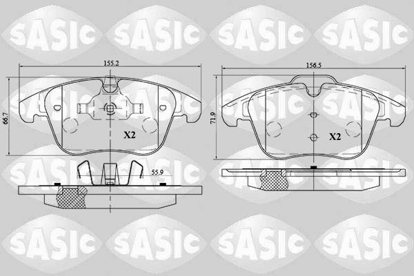 Sasic 6216055 - Тормозные колодки, дисковые, комплект autodnr.net