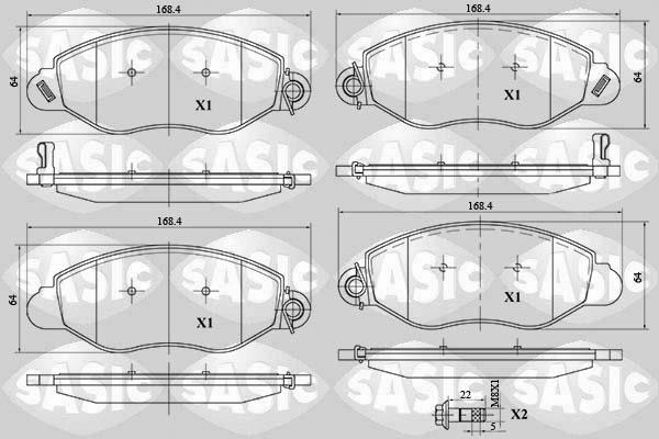 Sasic 6216058 - Тормозные колодки, дисковые, комплект avtokuzovplus.com.ua