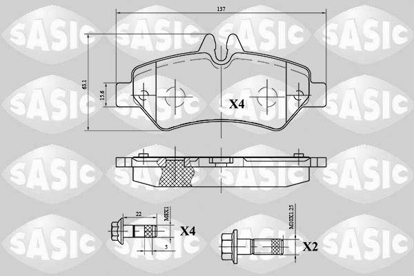 Sasic 6216060 - Тормозные колодки, дисковые, комплект avtokuzovplus.com.ua