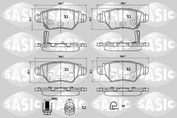 Sasic 6216063 - Гальмівні колодки, дискові гальма autocars.com.ua