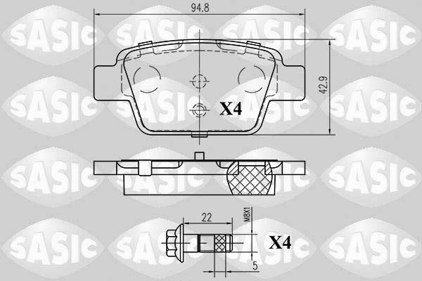 Sasic 6216065 - Тормозные колодки, дисковые, комплект avtokuzovplus.com.ua