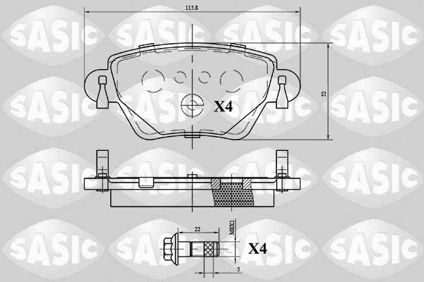 Sasic 6216069 - Гальмівні колодки, дискові гальма autocars.com.ua