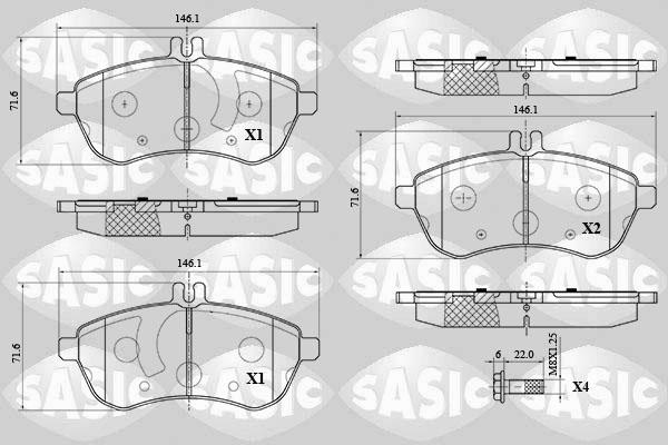 Sasic 6216070 - Гальмівні колодки, дискові гальма autocars.com.ua