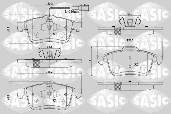 Sasic 6216078 - Тормозные колодки, дисковые, комплект avtokuzovplus.com.ua