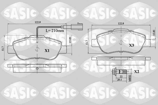 Sasic 6216085 - Гальмівні колодки, дискові гальма autocars.com.ua