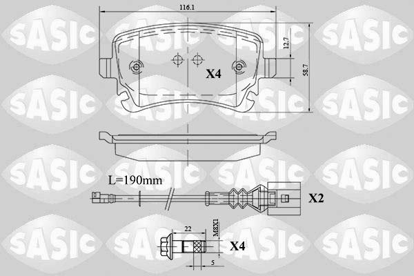 Sasic 6216088 - Тормозные колодки, дисковые, комплект autodnr.net