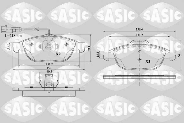Sasic 6216089 - Гальмівні колодки, дискові гальма autocars.com.ua