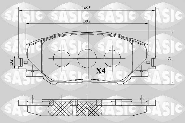 Sasic 6216091 - Гальмівні колодки, дискові гальма autocars.com.ua