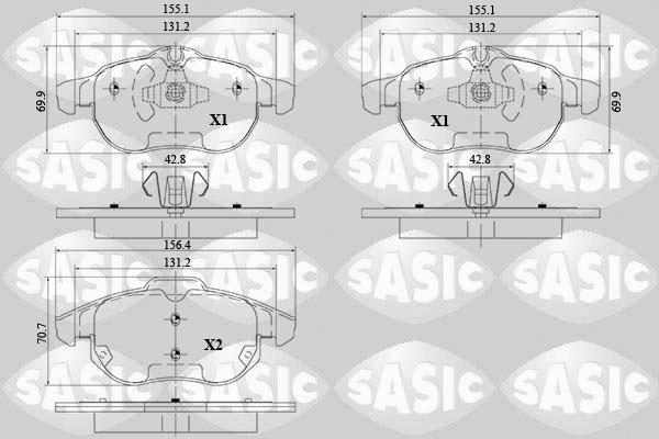 Sasic 6216095 - Тормозные колодки, дисковые, комплект autodnr.net