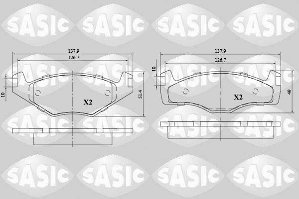 Sasic 6216102 - Гальмівні колодки, дискові гальма autocars.com.ua