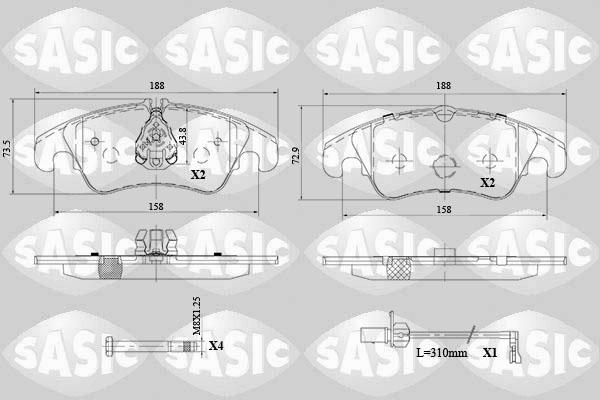 Sasic 6216103 - Гальмівні колодки, дискові гальма autocars.com.ua