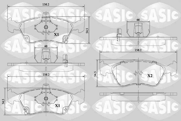 Sasic 6216109 - Гальмівні колодки, дискові гальма autocars.com.ua