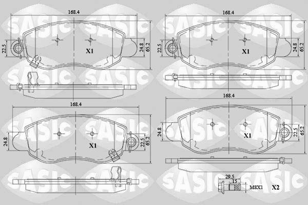 Sasic 6216112 - Гальмівні колодки, дискові гальма autocars.com.ua