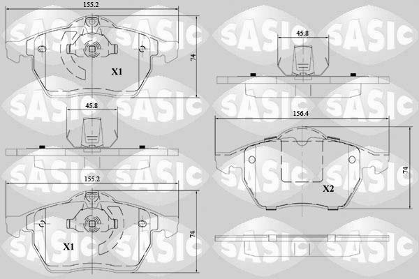 Sasic 6216114 - Гальмівні колодки, дискові гальма autocars.com.ua