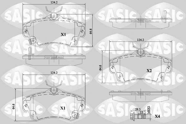 Sasic 6216115 - Тормозные колодки, дисковые, комплект avtokuzovplus.com.ua