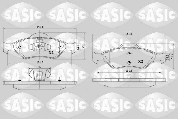 Sasic 6216121 - Гальмівні колодки, дискові гальма autocars.com.ua