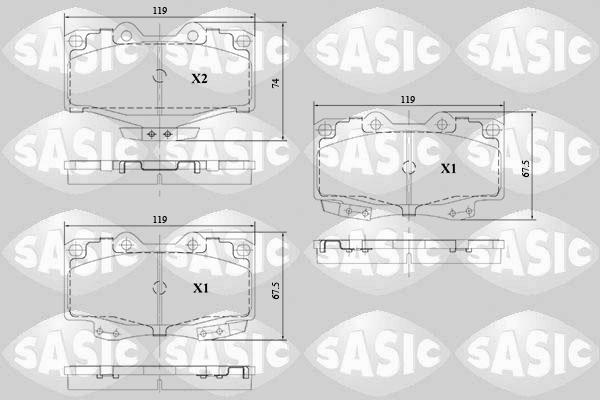 Sasic 6216129 - Гальмівні колодки, дискові гальма autocars.com.ua