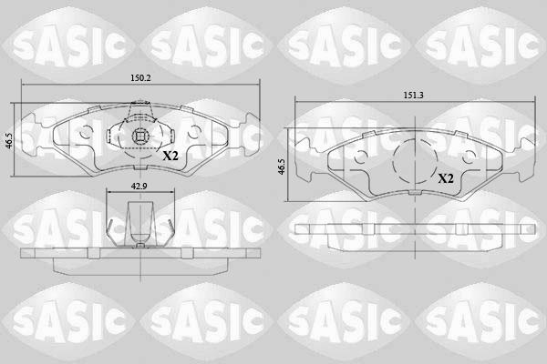 Sasic 6216130 - Тормозные колодки, дисковые, комплект avtokuzovplus.com.ua