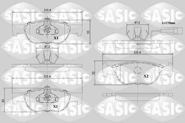 Sasic 6216134 - Гальмівні колодки, дискові гальма autocars.com.ua