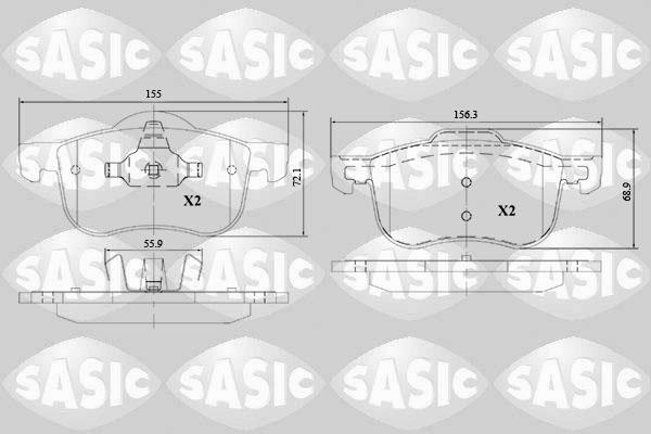 Sasic 6216137 - Гальмівні колодки, дискові гальма autocars.com.ua