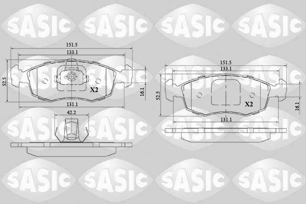 Sasic 6216144 - Гальмівні колодки, дискові гальма autocars.com.ua