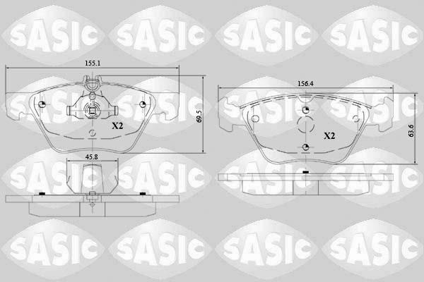 Sasic 6216149 - Гальмівні колодки, дискові гальма autocars.com.ua