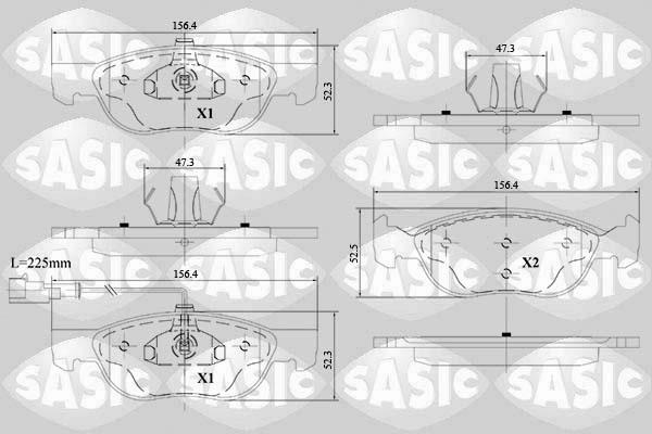 Sasic 6216150 - Гальмівні колодки, дискові гальма autocars.com.ua