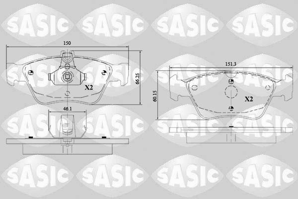 Sasic 6216151 - Гальмівні колодки, дискові гальма autocars.com.ua