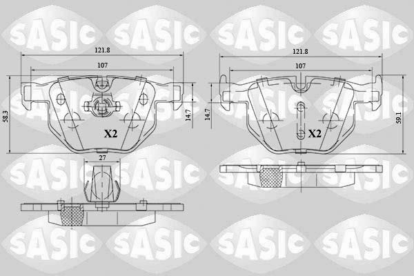 Sasic 6216152 - Гальмівні колодки, дискові гальма autocars.com.ua