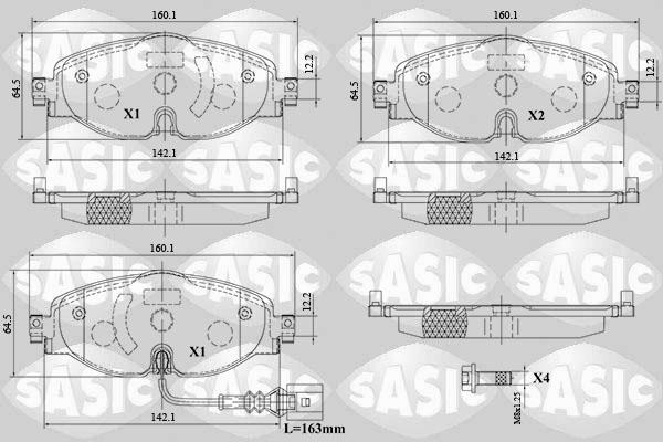 Sasic 6216154 - Гальмівні колодки, дискові гальма autocars.com.ua