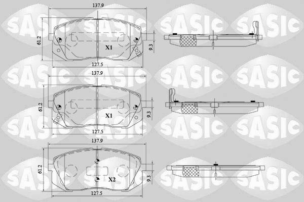 Sasic 6216157 - Тормозные колодки, дисковые, комплект autodnr.net
