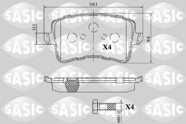 Sasic 6216159 - Гальмівні колодки, дискові гальма autocars.com.ua