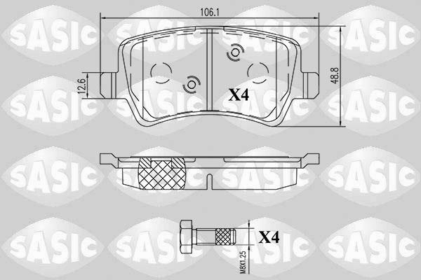 Sasic 6216160 - Гальмівні колодки, дискові гальма autocars.com.ua