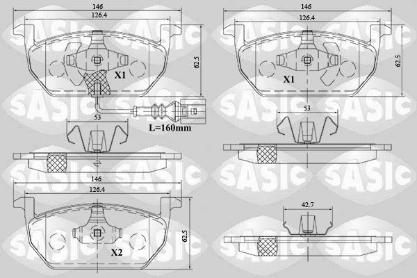 Sasic 6216164 - Гальмівні колодки, дискові гальма autocars.com.ua